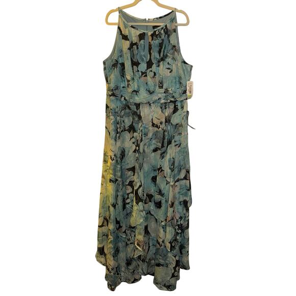 R & M RICHARDS Keyhole Handkerchief Hem Maxi Dress, Size 18W or 22W New w/ Tag - Picture 4 of 9